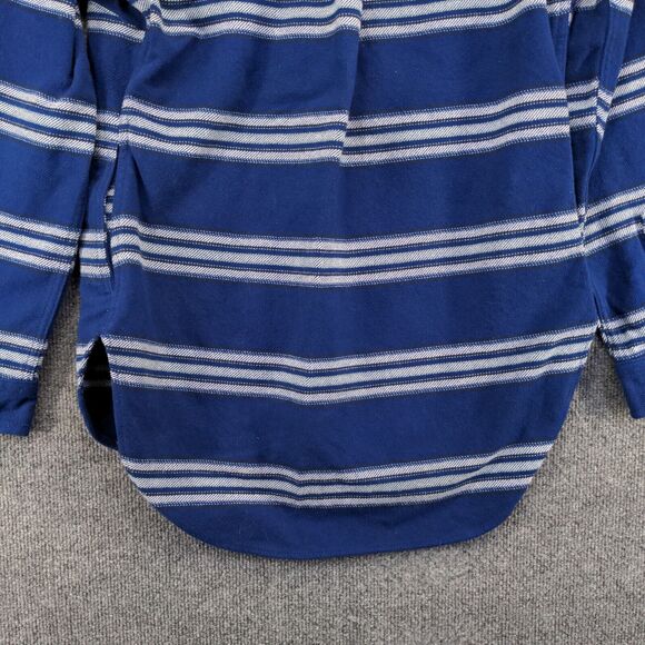 Duluth Trading Co Men's Button Up Shirt Blue Striped Small Long Sleeve - Picture 7 of 11